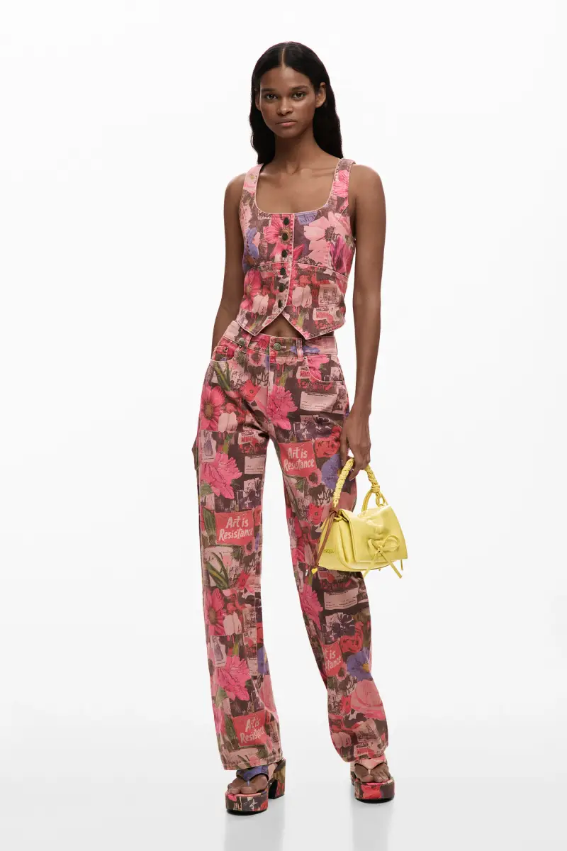 corsetto di jeans stampato RED miniatura 2