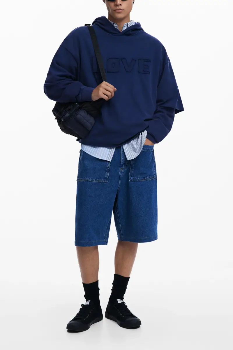 Felpa a doppia manica BLUE miniatura 2