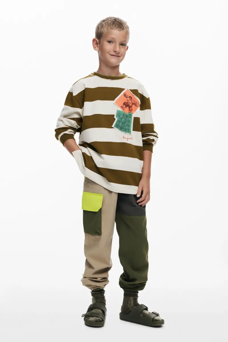 FELPA A RIGHE MARVELâ"¢ GREEN miniatura 2