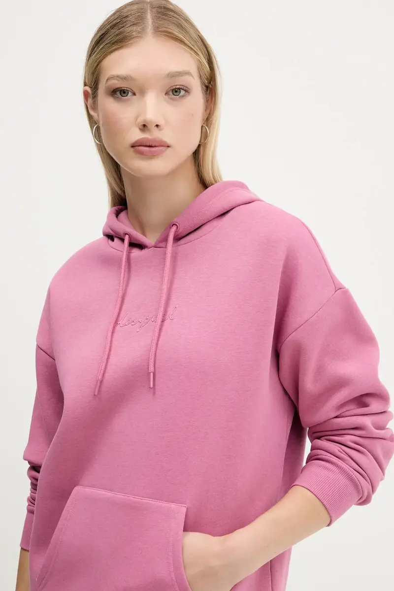 felpa BASIC donna colore rosa con cappuccio 25WWSK13 miniatura 4