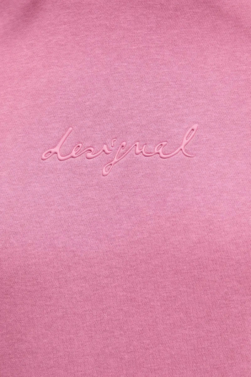 felpa BASIC donna colore rosa con cappuccio 25WWSK13 miniatura 5