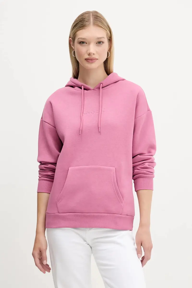 felpa BASIC donna colore rosa con cappuccio 25WWSK13