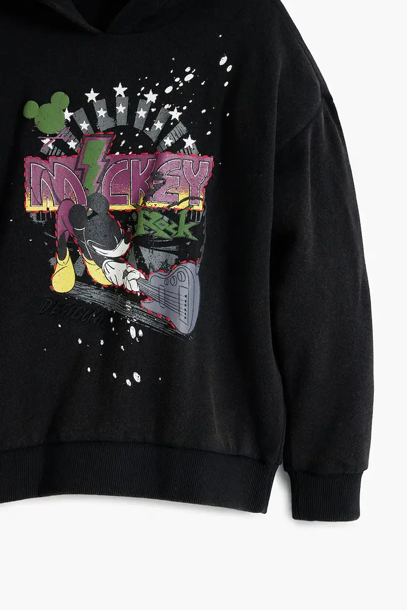 felpa colore nero con cappuccio 25WBSK07 miniatura 4