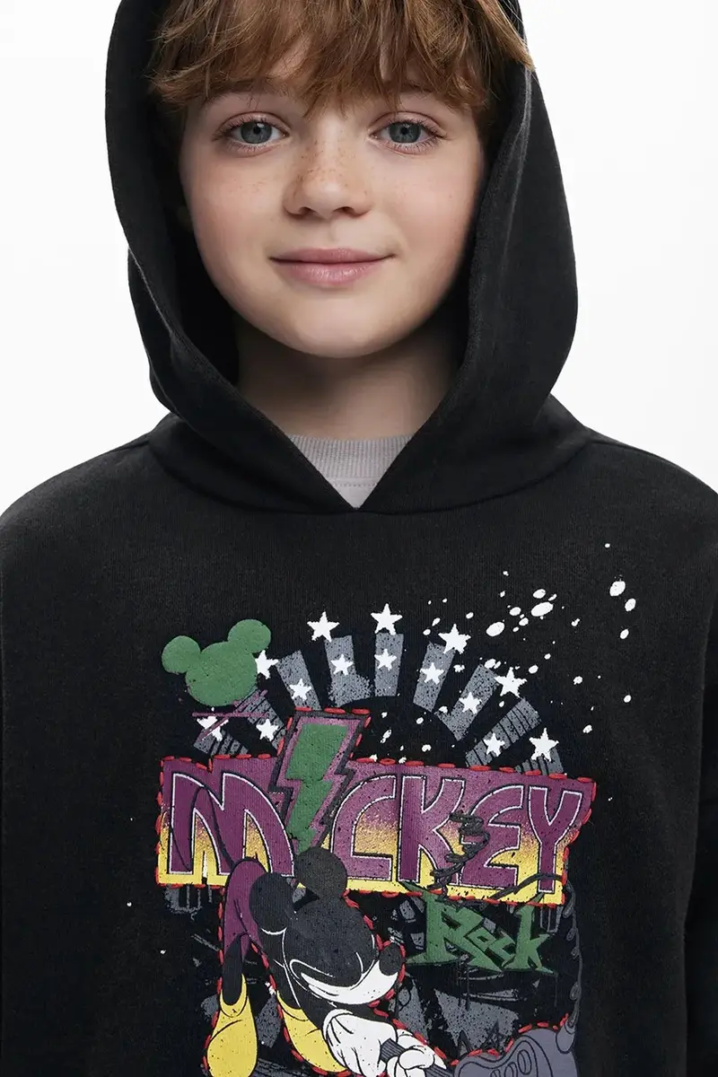 felpa colore nero con cappuccio 25WBSK07 miniatura 5