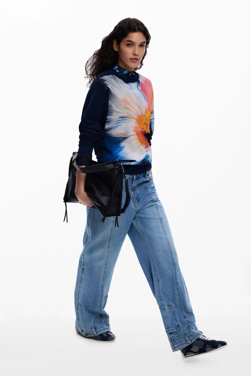 Felpa con grande fiore RED miniatura 2