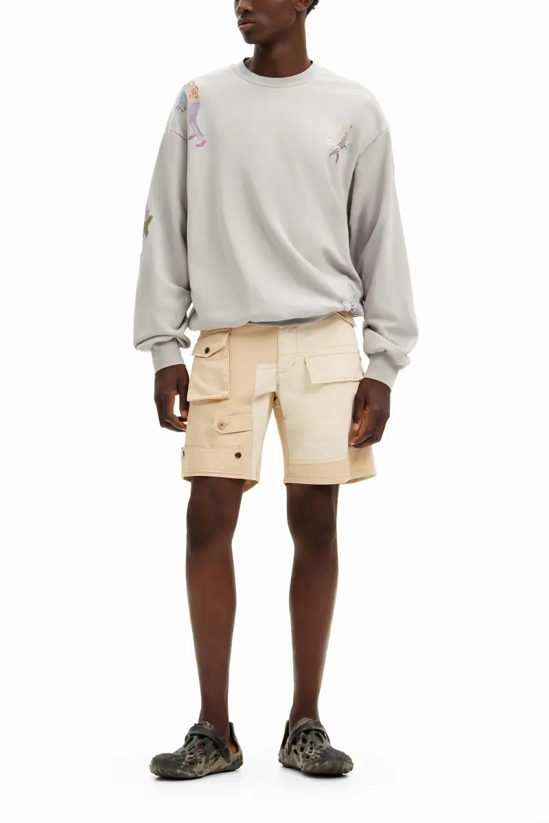 Felpa con illustrazioni ad acquerello BLACK miniatura 2