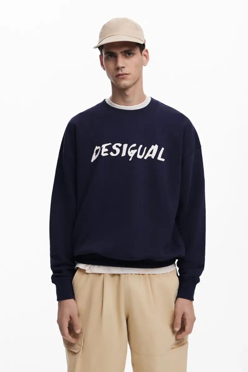 Felpa con logo in rilievo BLUE