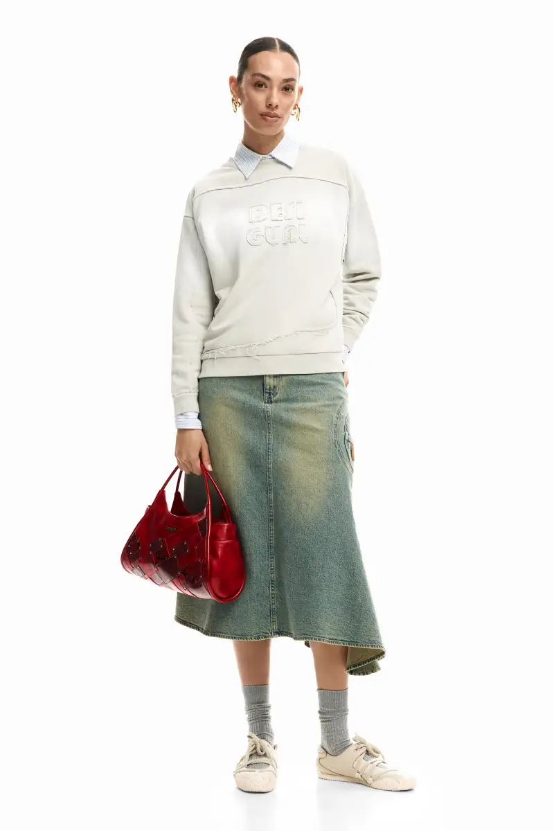 Felpa con logo sfumato WHITE miniatura 2