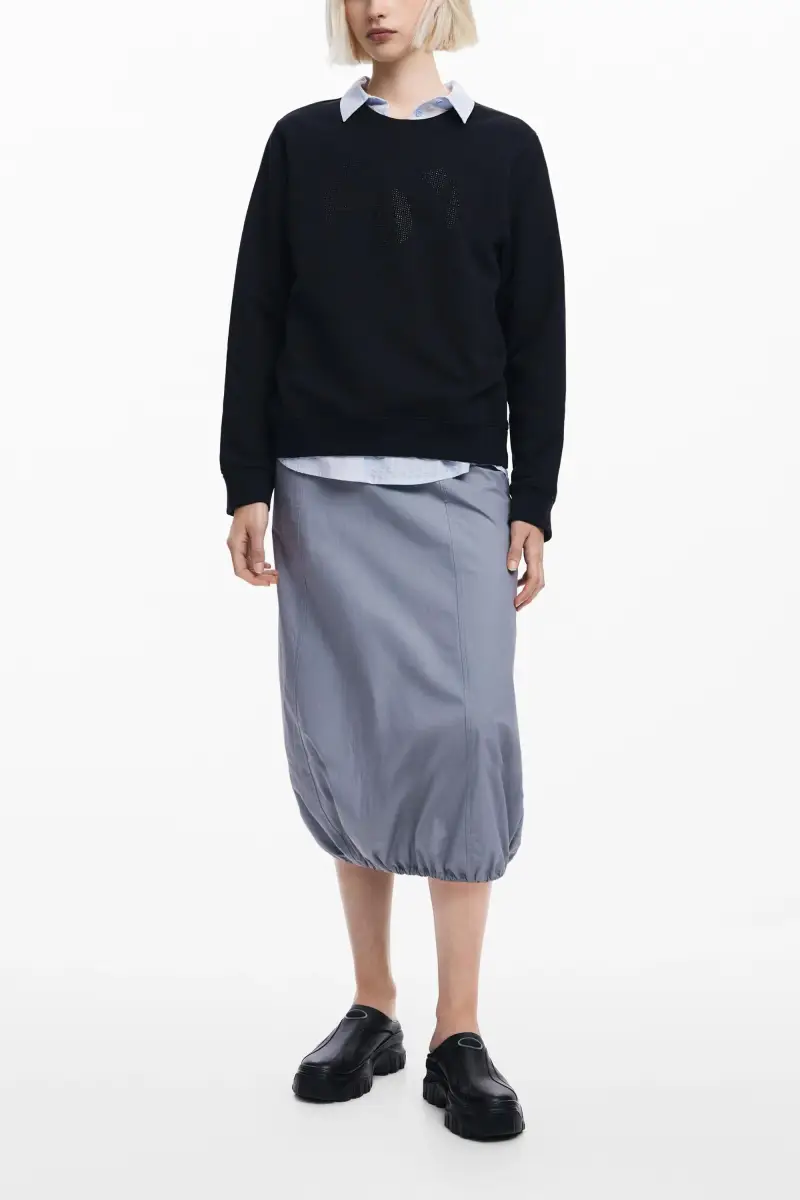 Felpa con logo strass BLACK miniatura 2