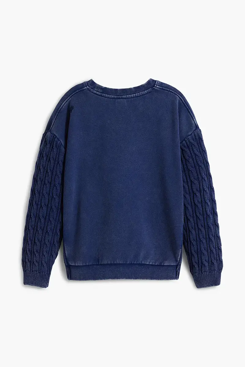 felpa in cotone bambino/a colore blu 25WBSK02 miniatura 3