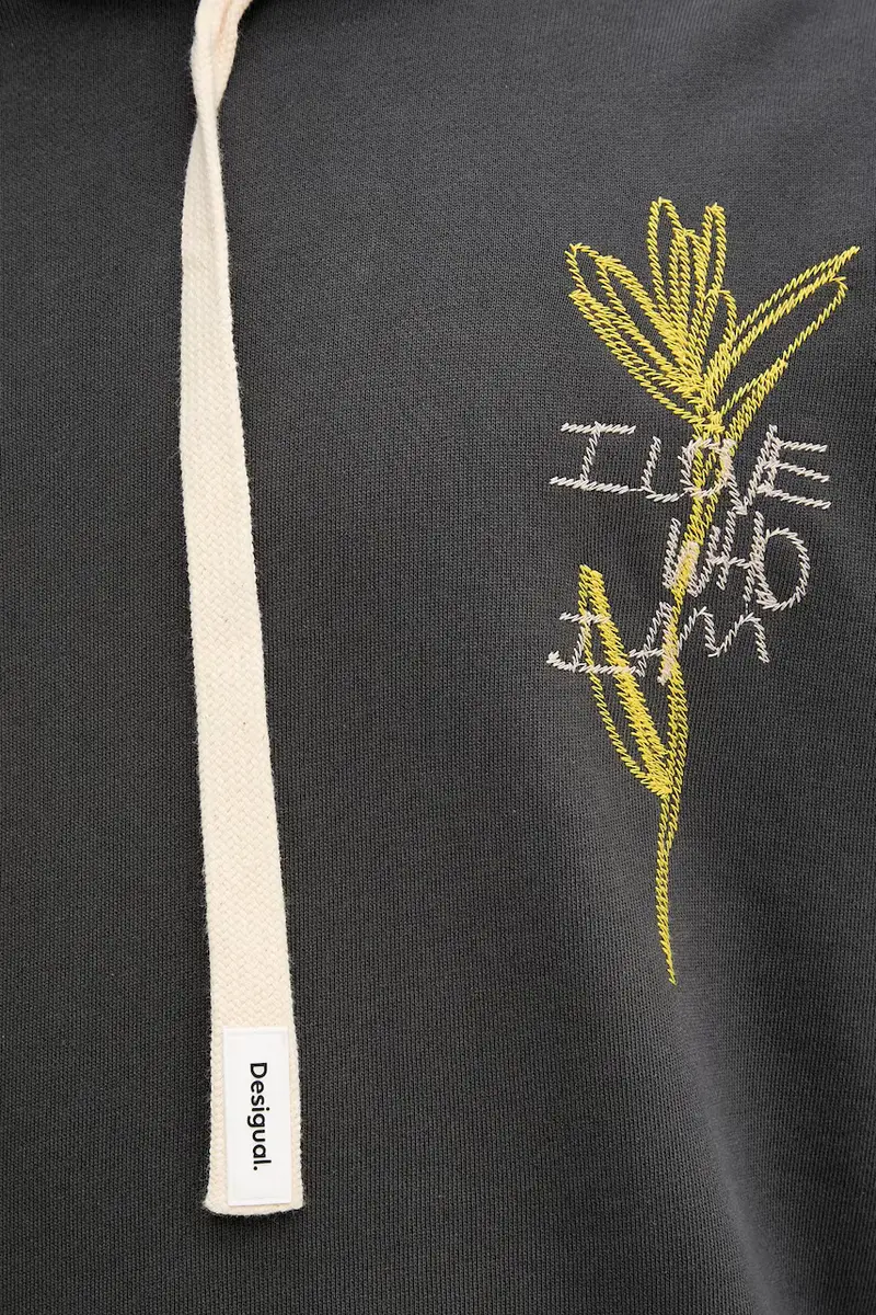 felpa in cotone MANILA uomo colore nero con cappuccio 25WMSK12 miniatura 5