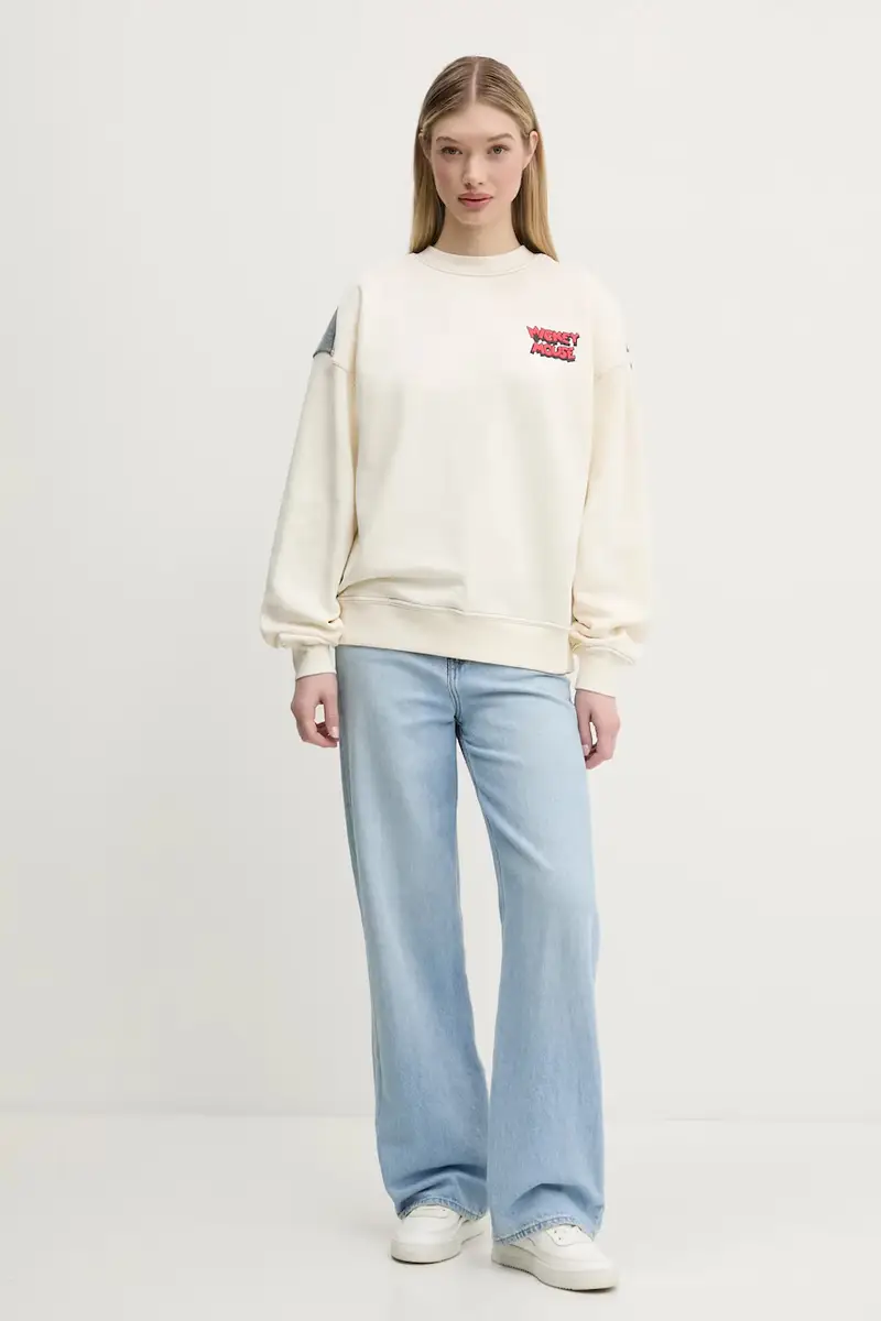 felpa in cotone MICKEY MOUSE donna colore beige 25SWSK39 miniatura 2