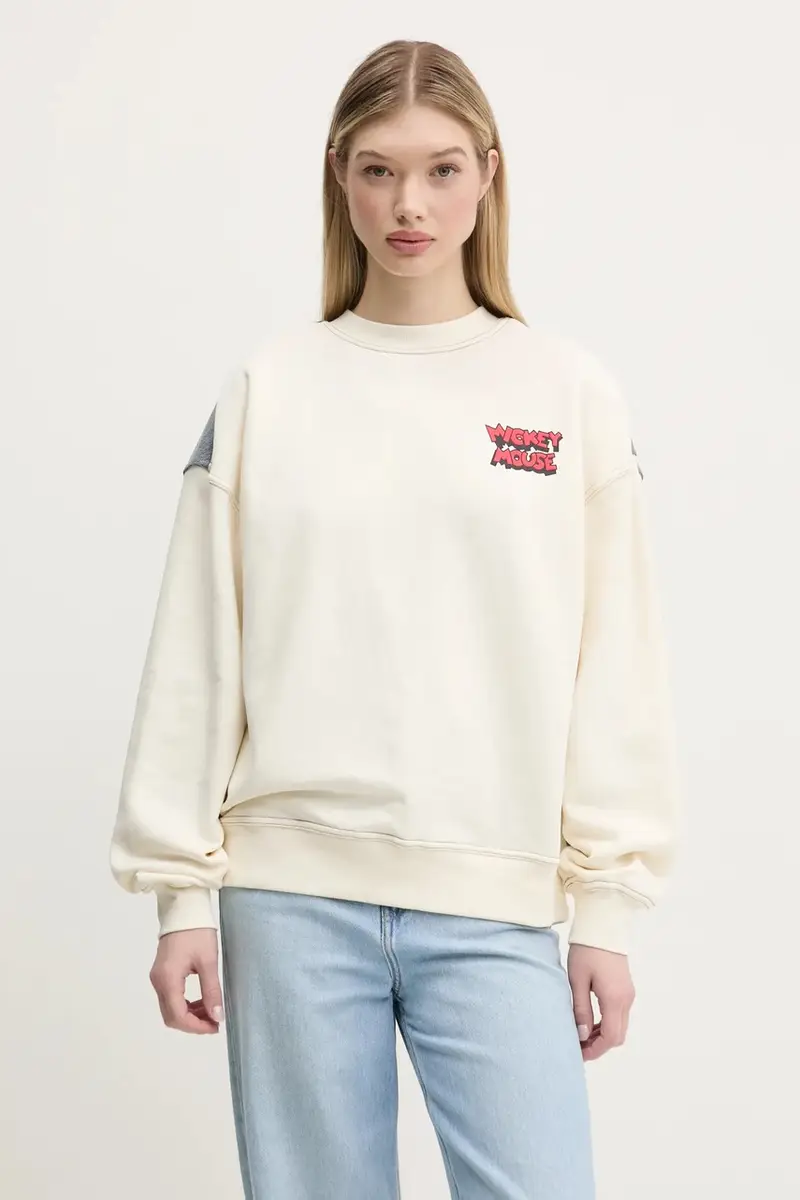 felpa in cotone MICKEY MOUSE donna colore beige 25SWSK39 miniatura 3