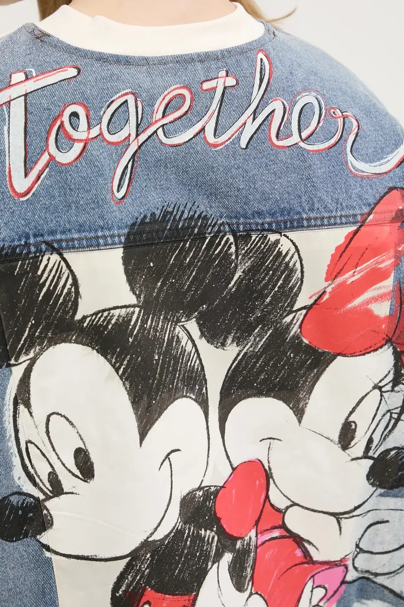 felpa in cotone MICKEY MOUSE donna colore beige 25SWSK39 miniatura 4