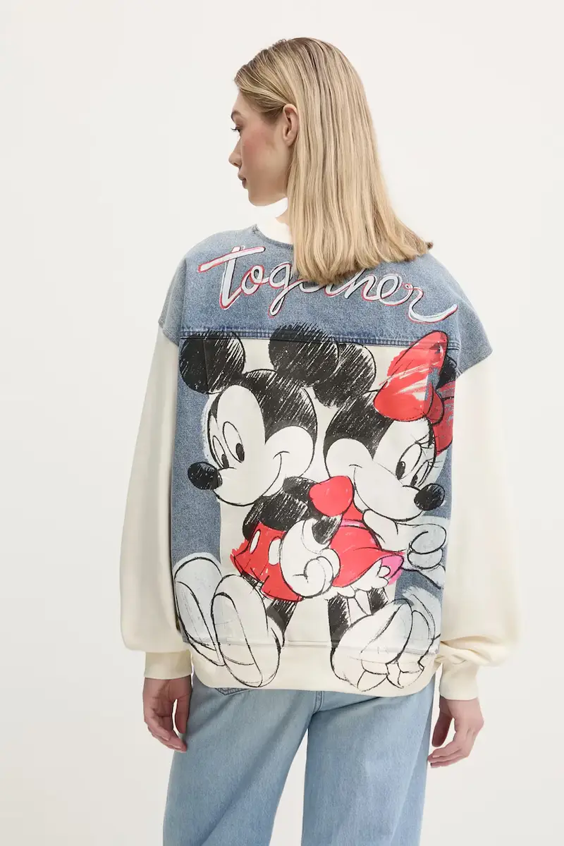 felpa in cotone MICKEY MOUSE donna colore beige 25SWSK39