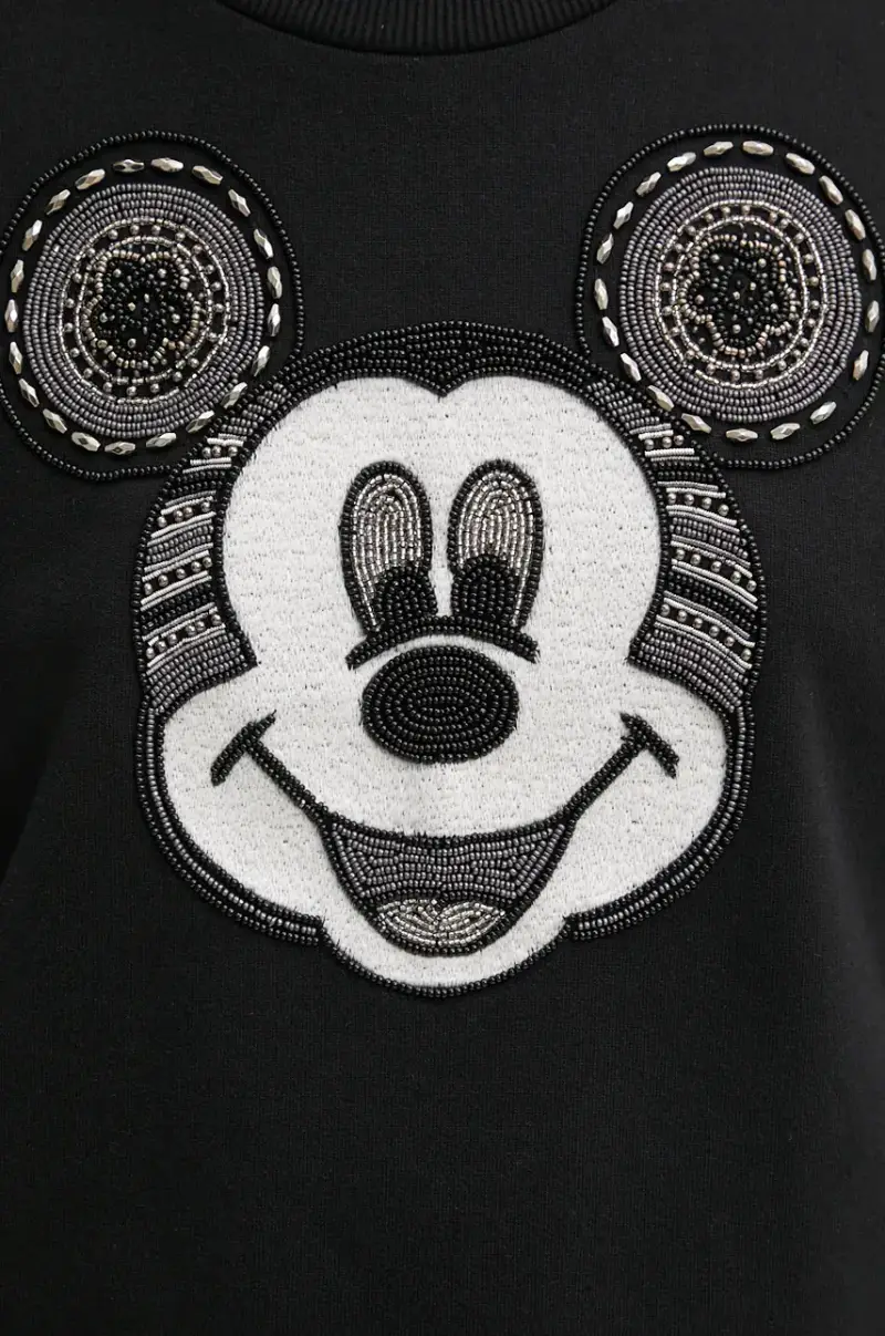 felpa in cotone MICKEY YEAH! donna colore nero con applicazione 24WWSK10 miniatura 4