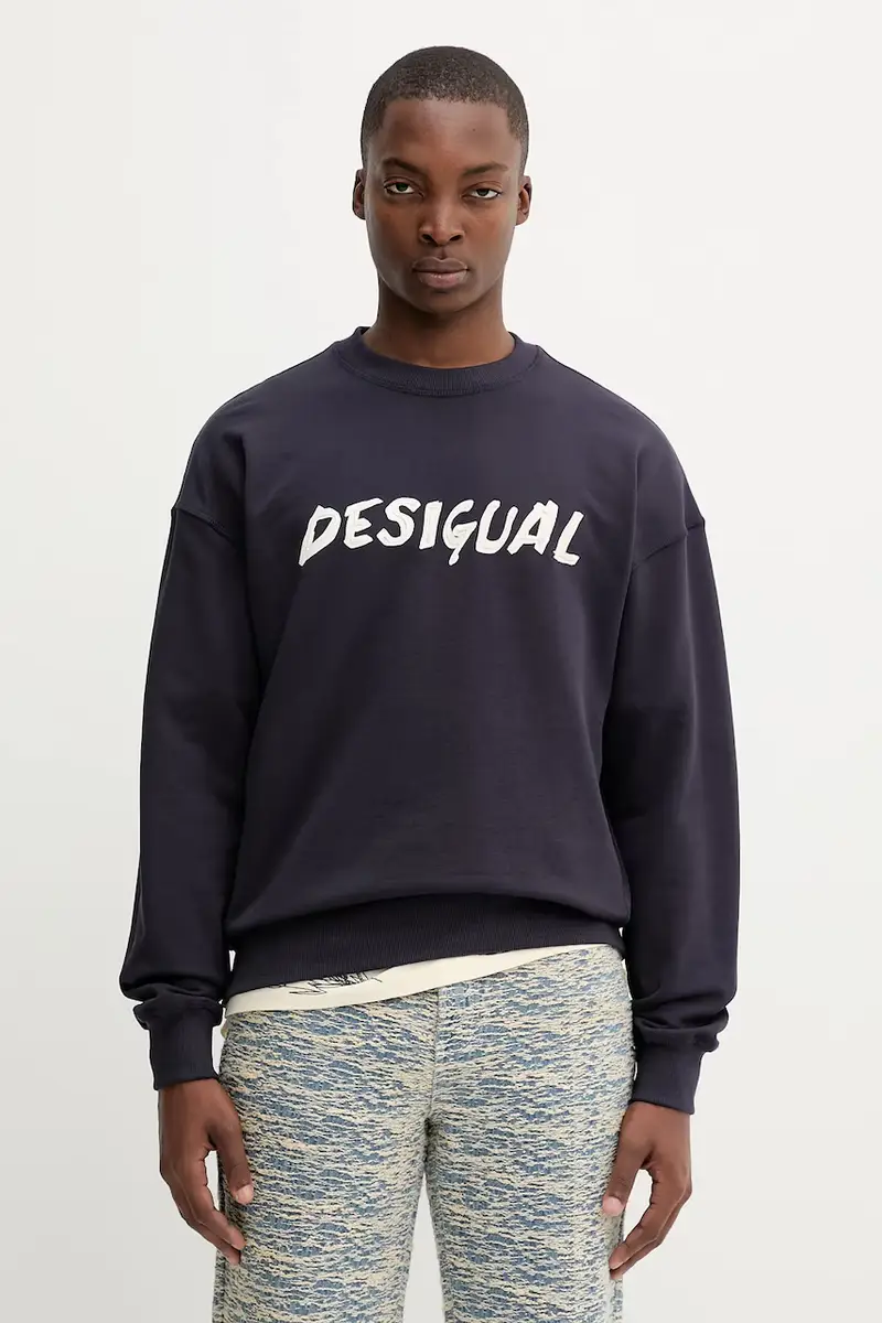 felpa in cotone PHIL uomo colore blu navy 25WMSK05