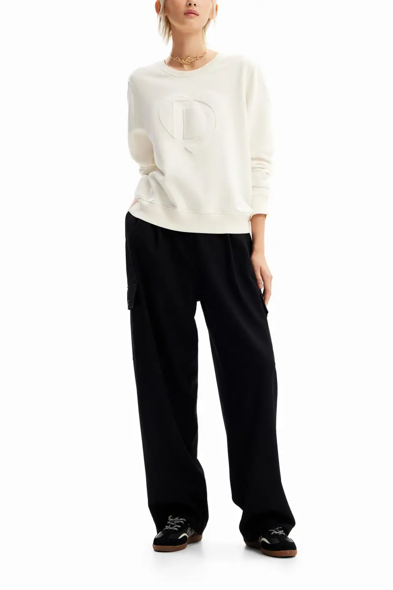 Felpa logo rilievo WHITE miniatura 2