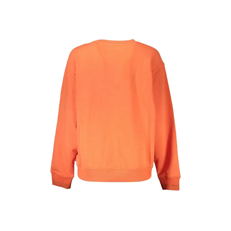 Felpa Maniche Lunghe Donna Arancione Applicazione Logo miniatura 2