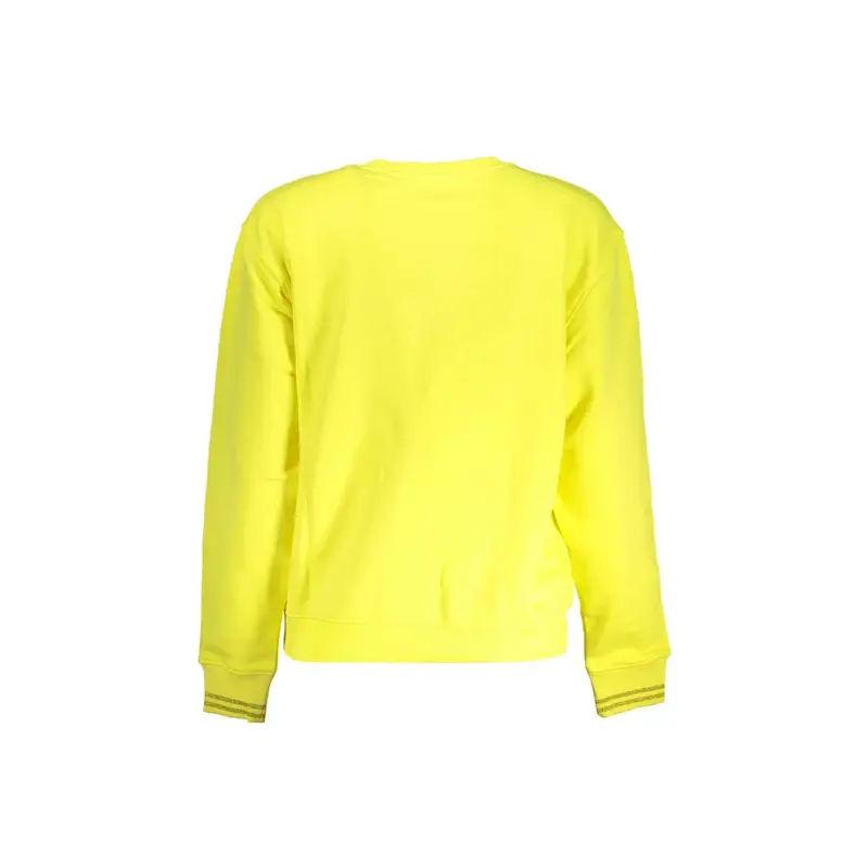 Felpa Maniche Lunghe Donna Gialla Applicazione Logo Giallo miniatura 2
