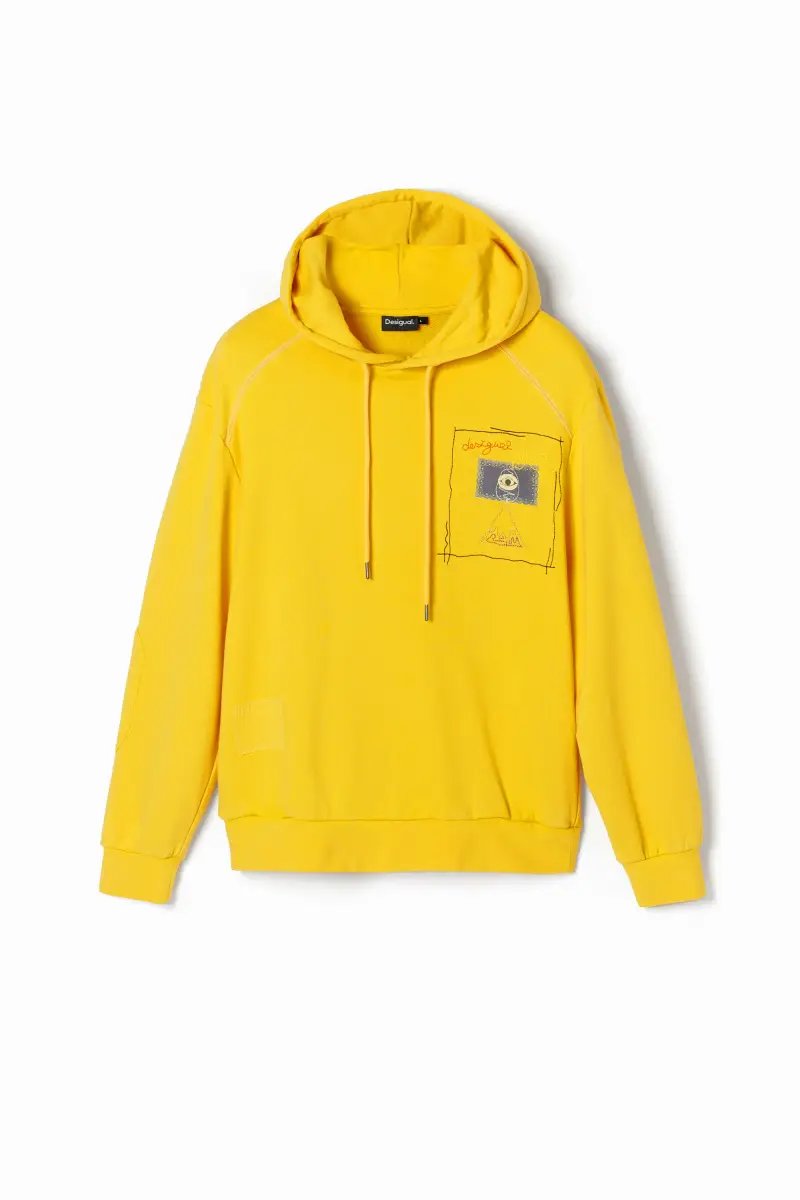 Felpa messaggio patchwork YELLOW