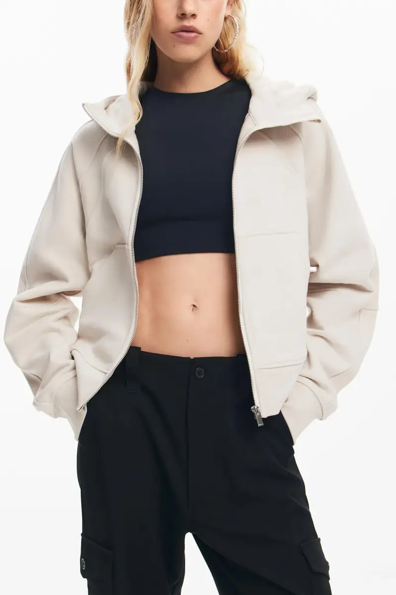 Felpa oversize con cappuccio WHITE miniatura 2