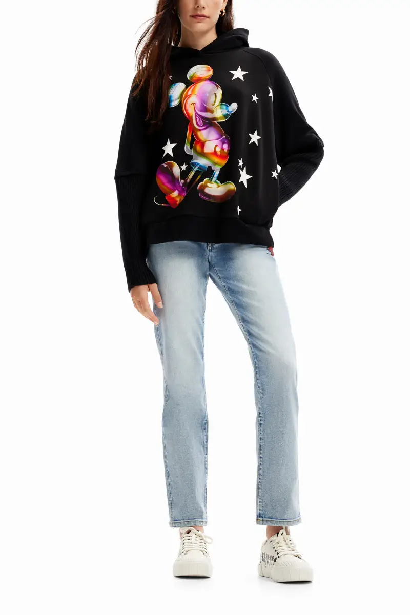 Felpa oversize Mickey Mouse BLACK miniatura 2