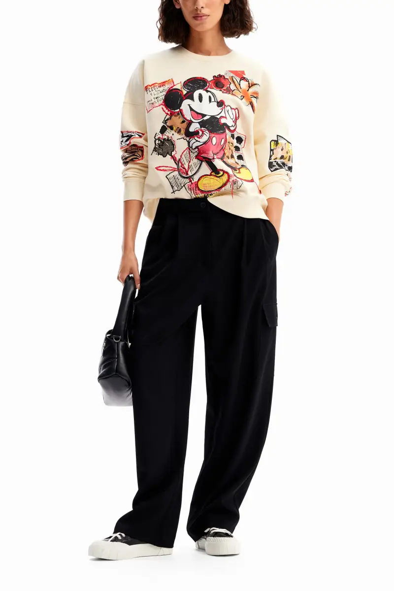 Felpa oversize Mickey Mouse WHITE miniatura 2