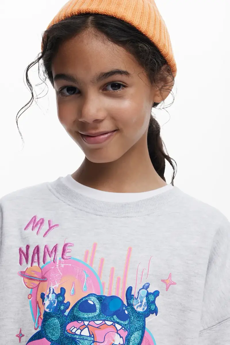 felpa per bambini colore grigio 25WGSK09 miniatura 5