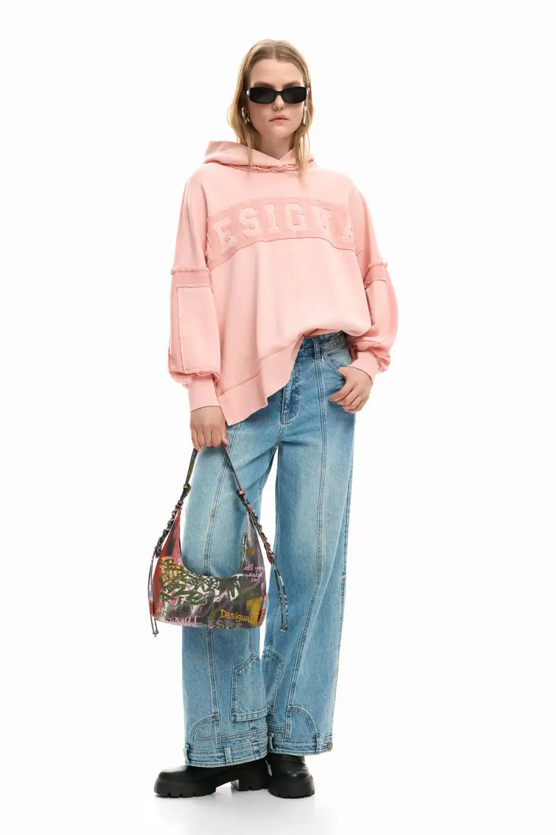 Felpa ricamata con logo BLUE miniatura 2