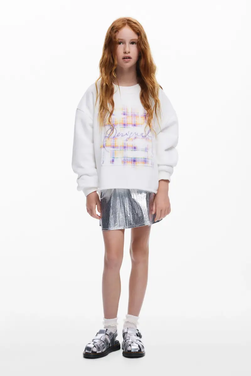 Felpa ricamata Desigual WHITE miniatura 2