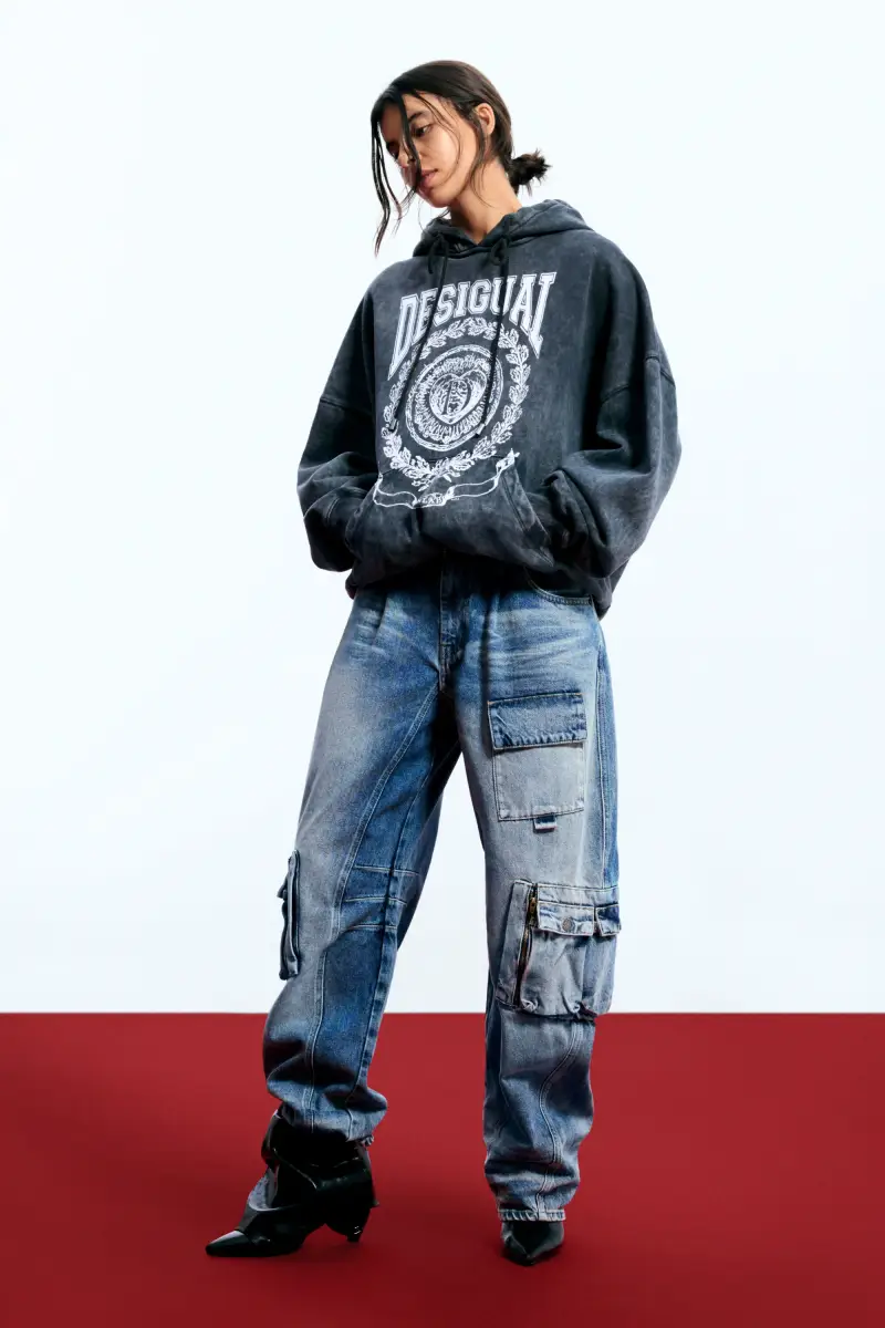 Felpa ricamata egonlab BLACK