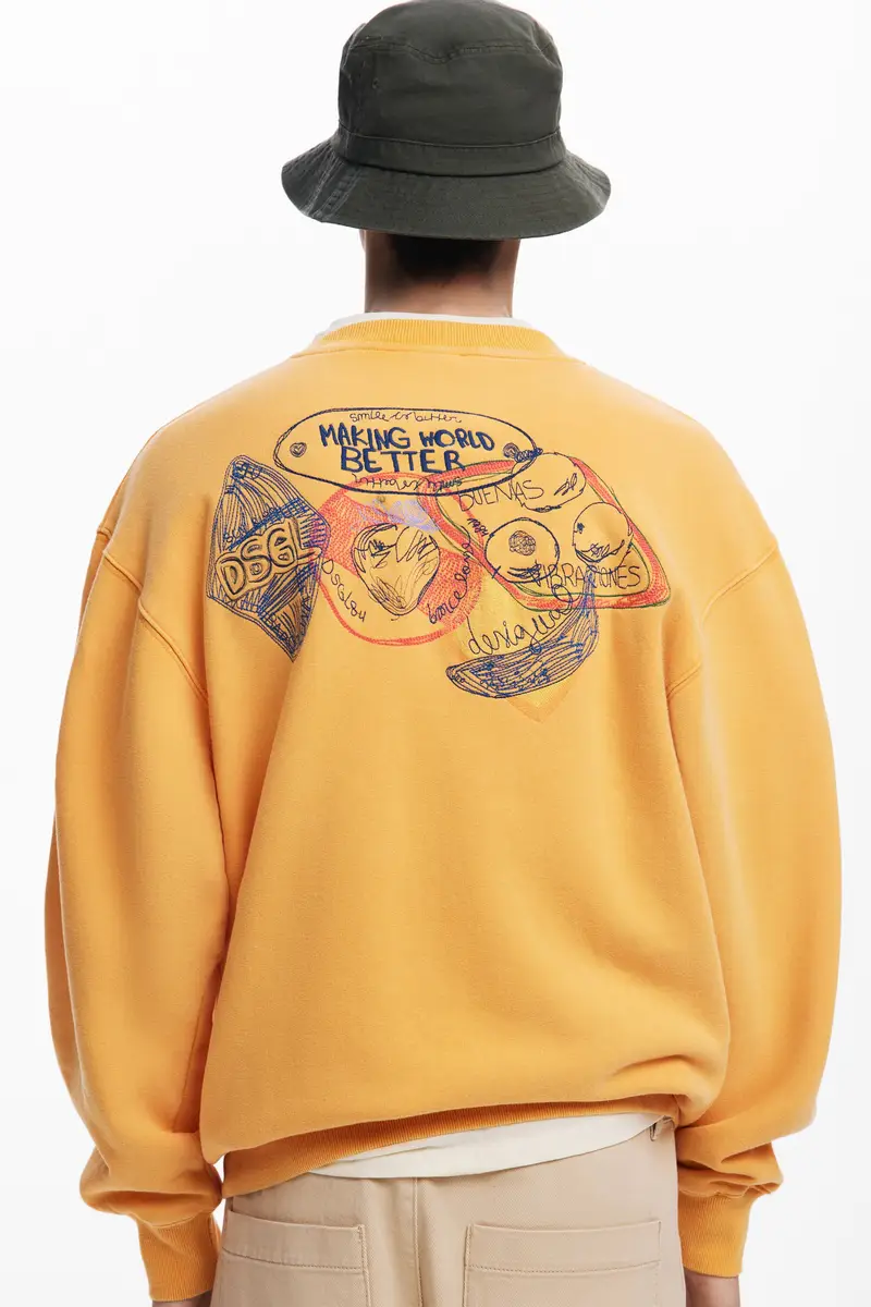 Felpa ricamata ORANGE