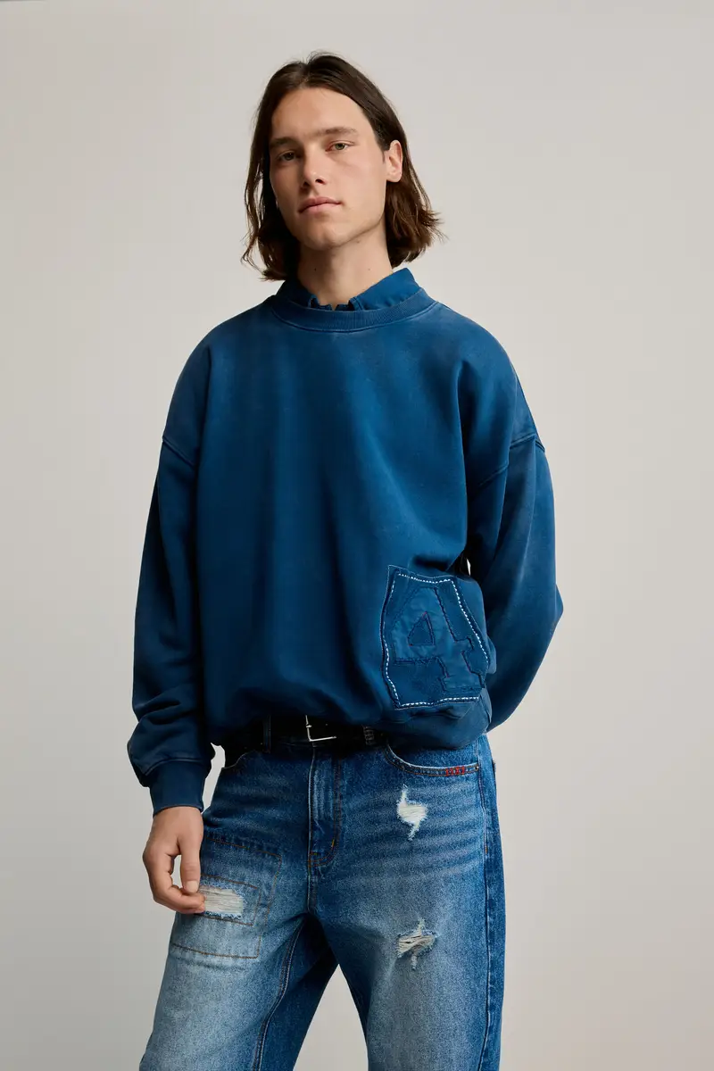 felpa semplice logo BLUE