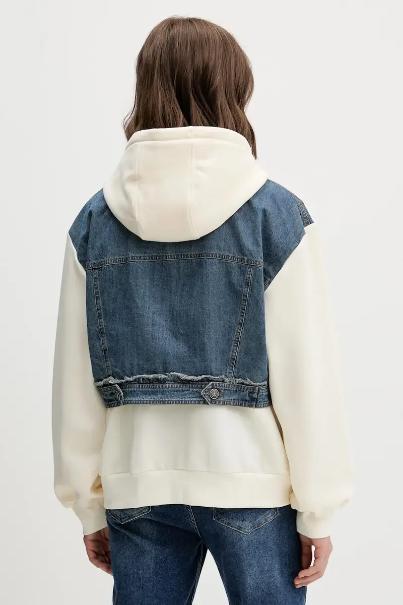 felpa TRUCKER donna colore beige con cappuccio 25WWSK06 miniatura 3