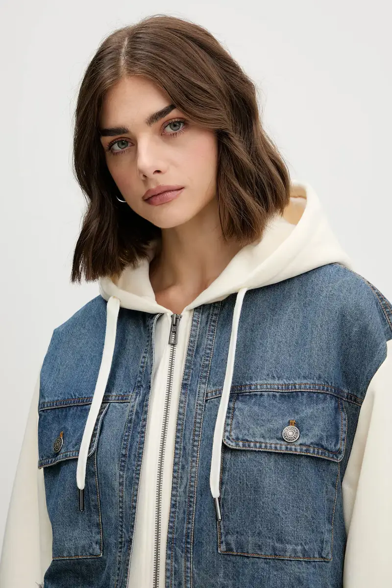 felpa TRUCKER donna colore beige con cappuccio 25WWSK06 miniatura 4