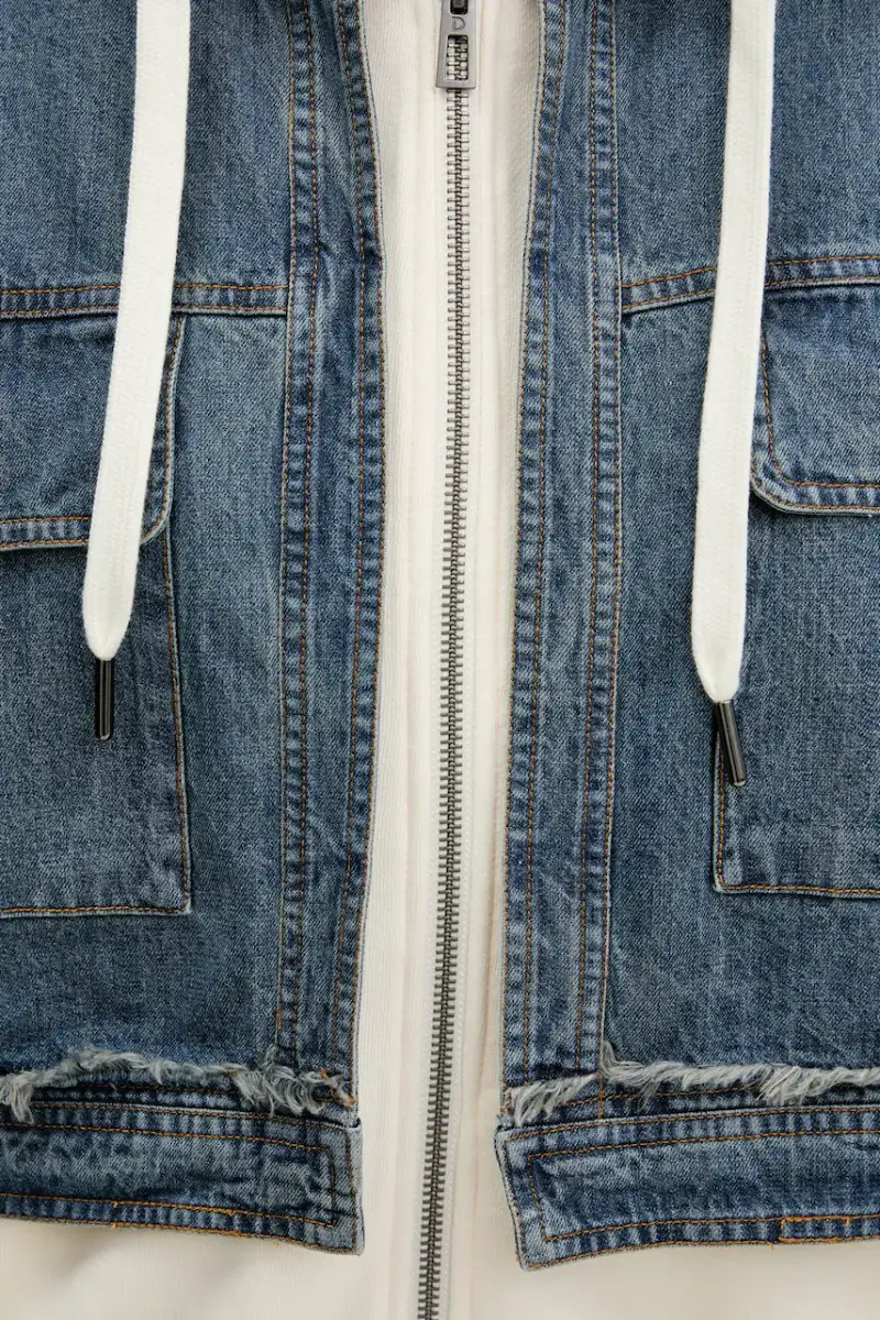 felpa TRUCKER donna colore beige con cappuccio 25WWSK06 miniatura 5