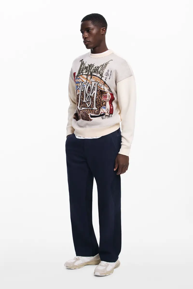 Felpa vintage con stampa carpa BROWN miniatura 2