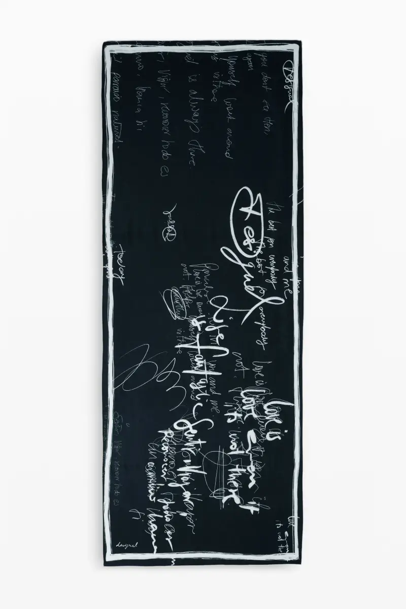 Foulard con lettering BLACK