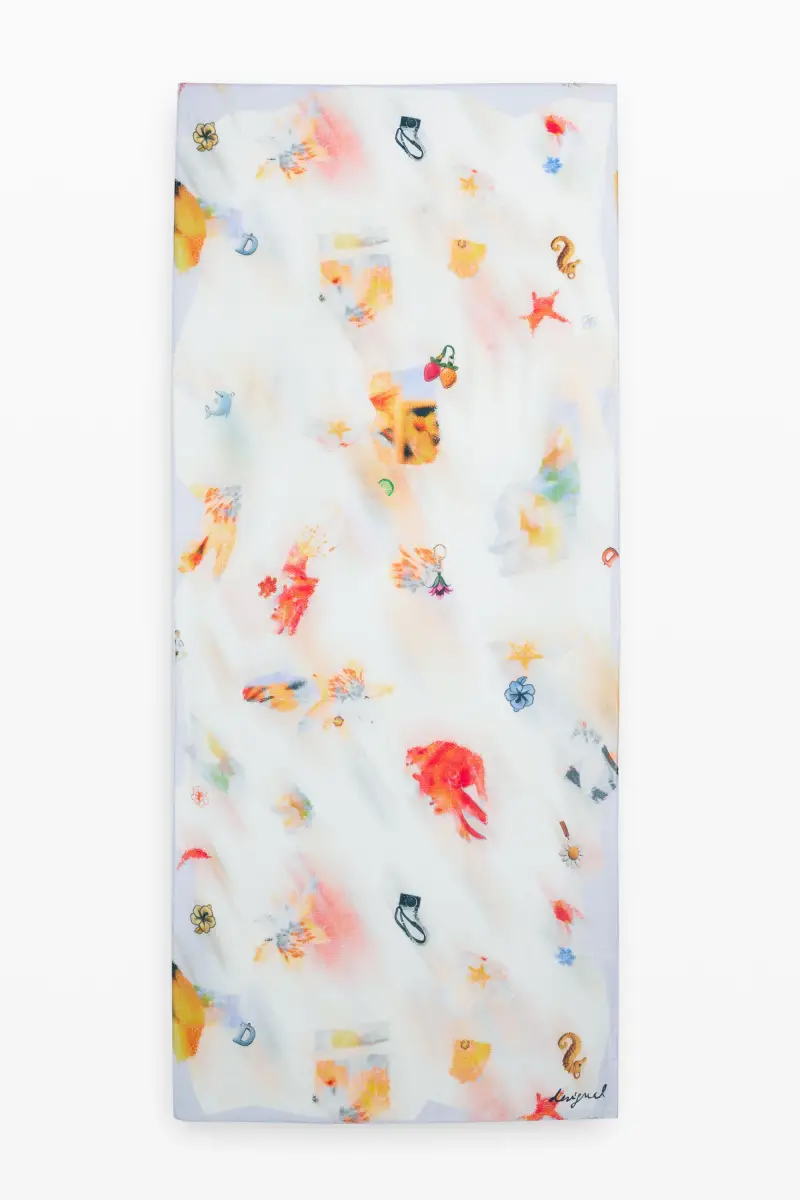 Foulard rettangolare charms BROWN