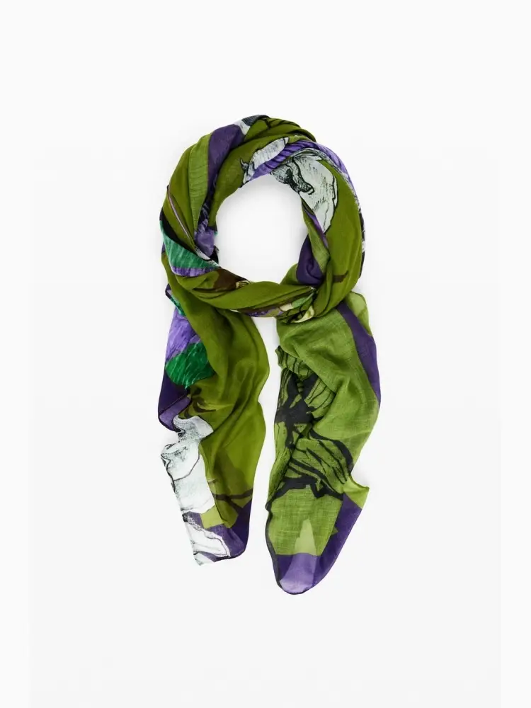 foulard rettangolare con stampa floreale disegnato da monsieur christian lacroix