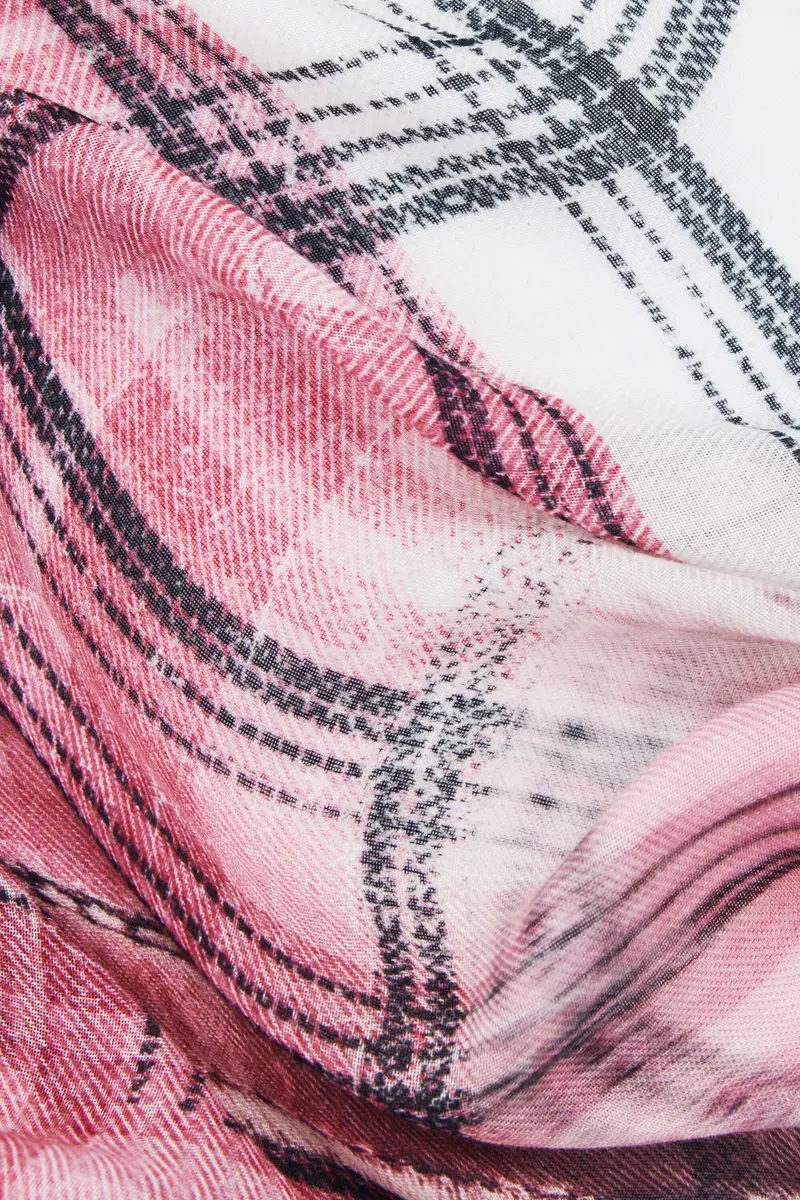 Foulard rettangolare grunge BROWN miniatura 2