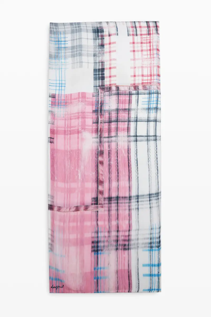 Foulard rettangolare grunge BROWN