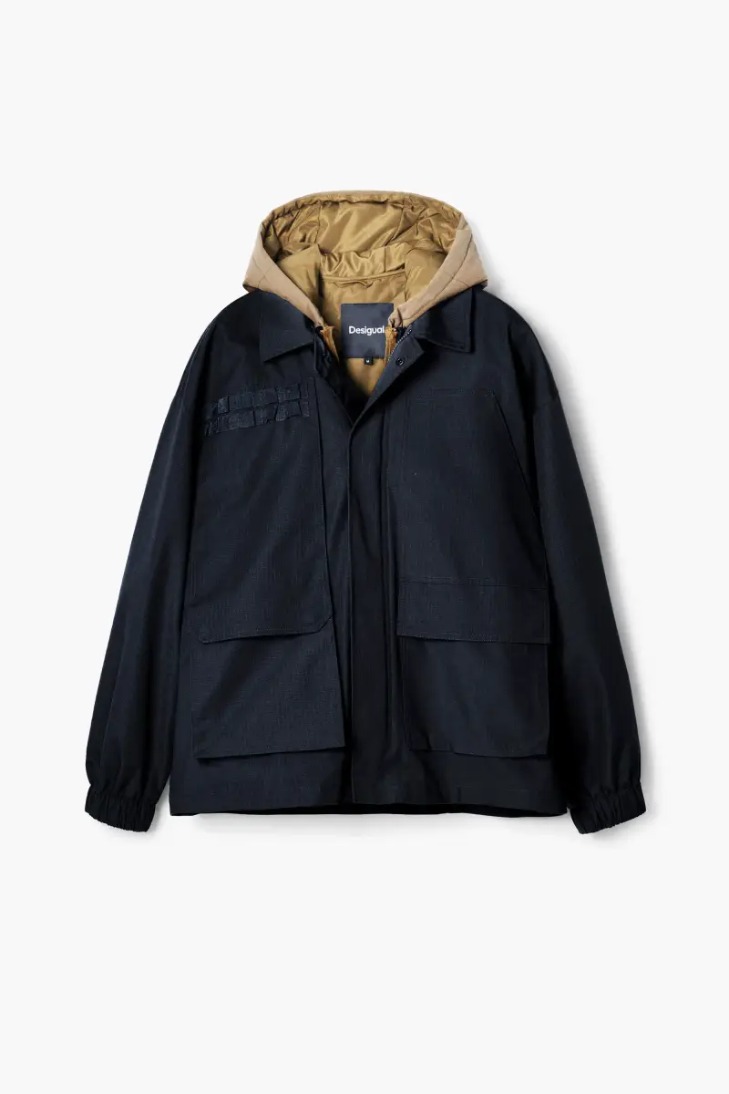 Giacca a vento con cappuccio BLACK