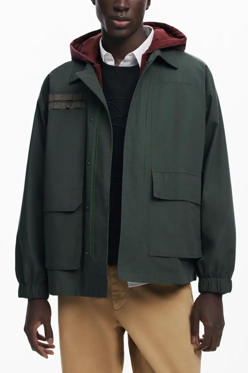 Giacca a vento con cappuccio GREEN miniatura 2