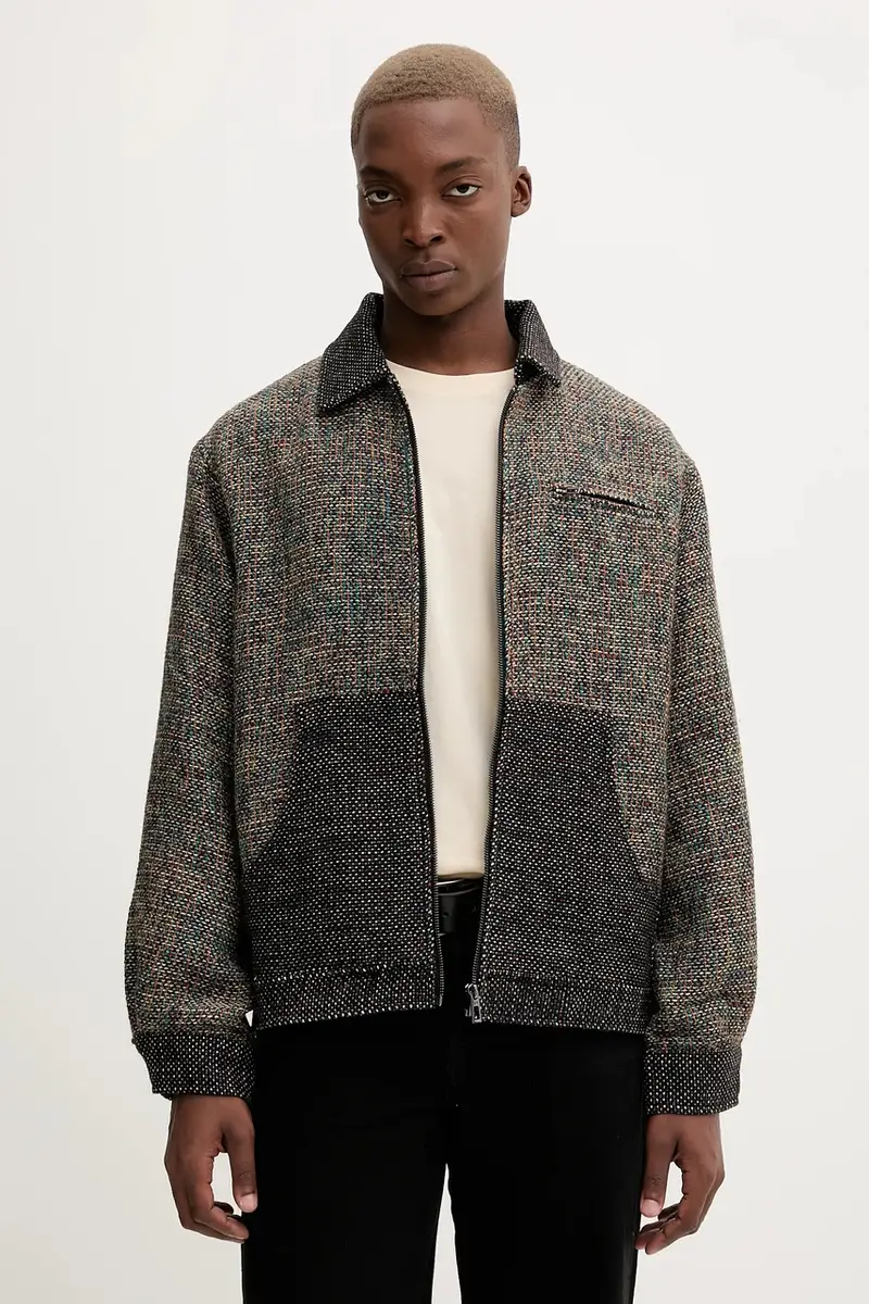 giacca con lana RUSTIC FABRIC colore nero 25WMEW11 miniatura 4