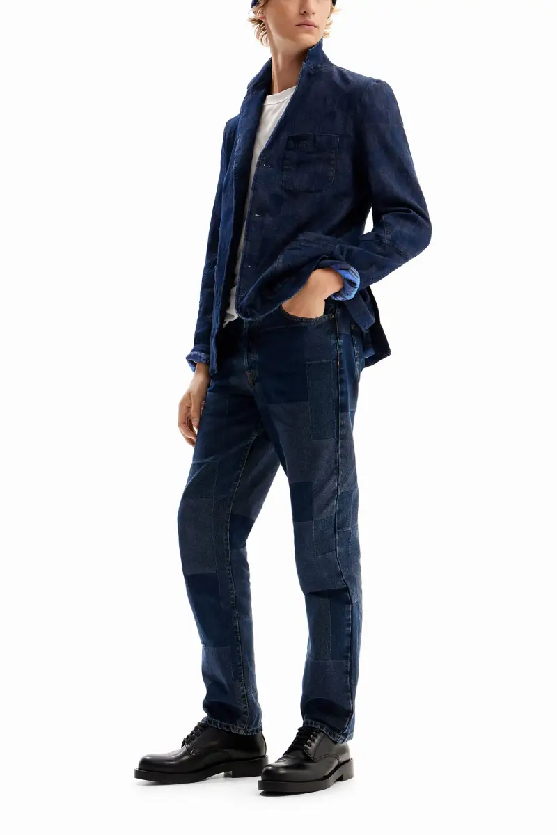 Giacca denim quadri BLUE miniatura 2
