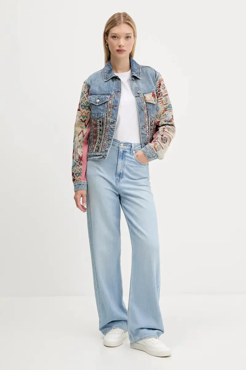 giacca di jeans BOHO colore blu 25WWED10 miniatura 2