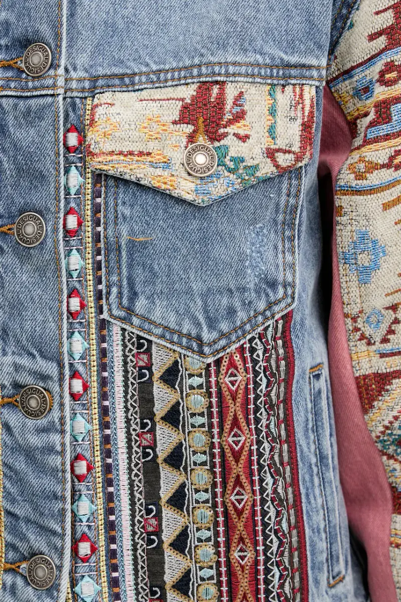 giacca di jeans BOHO colore blu 25WWED10 miniatura 5