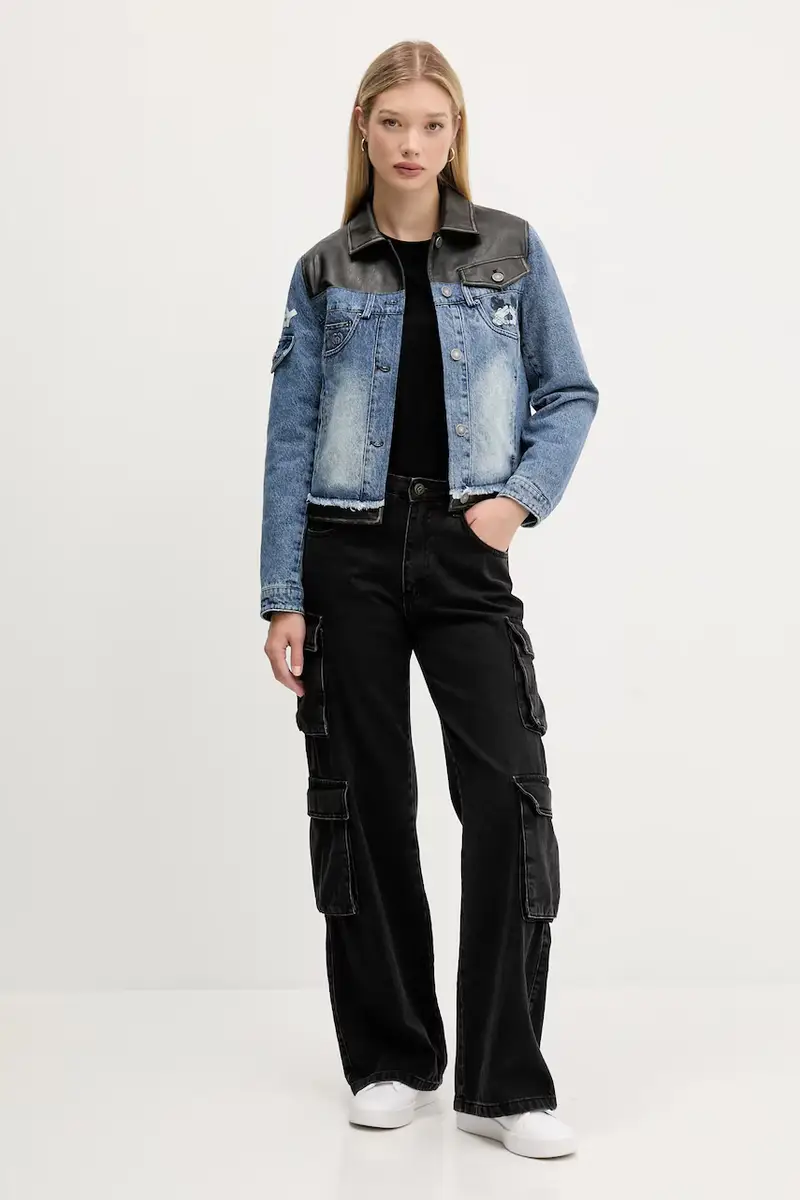 giacca di jeans CONSTRA colore blu 25WWED16 miniatura 2